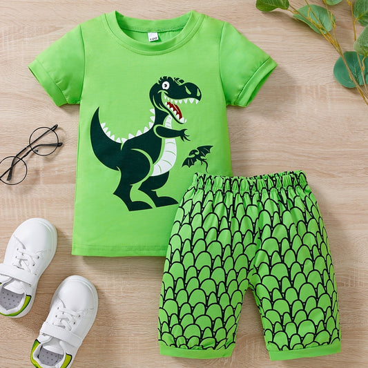 Boys Dinosaur Print T-shirt & Shorts Set