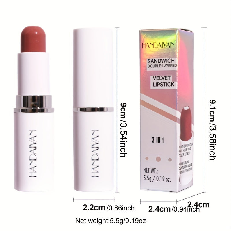 Matte Lip Balm Lipstick 2-in-1 Moisturizing Long Lasting Makeup