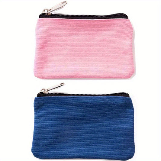 2pcs Canvas Zipper Bags for Makeup Travel