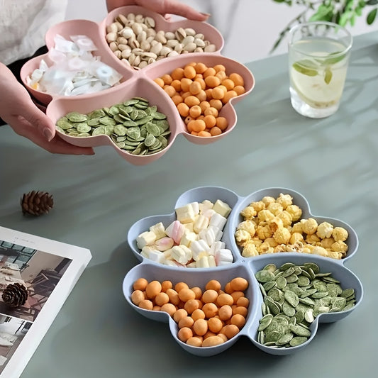 Heart Fruit Tray 4 Grid Snack Clover Small Fruit Basket