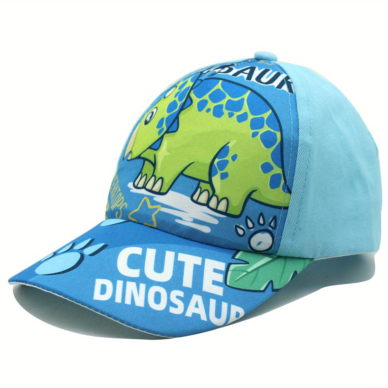 Dinosaur Embroidery Print Wide Brim Baseball Cap