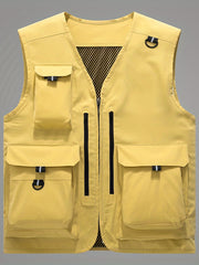 Men's Summer Outdoor Vest Breathable Zip Up & Thin Sleeveless Jacket