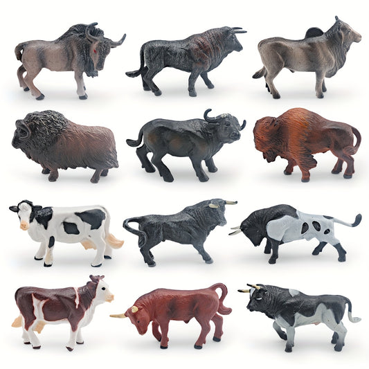 Wild Animal Figurine Set Mixed PVC for Kids' Cognitive Development
