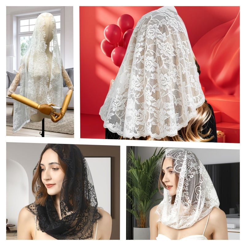 Baroque Bridal Lace Shawl & Wedding Veil Short Wrap Hand Wash