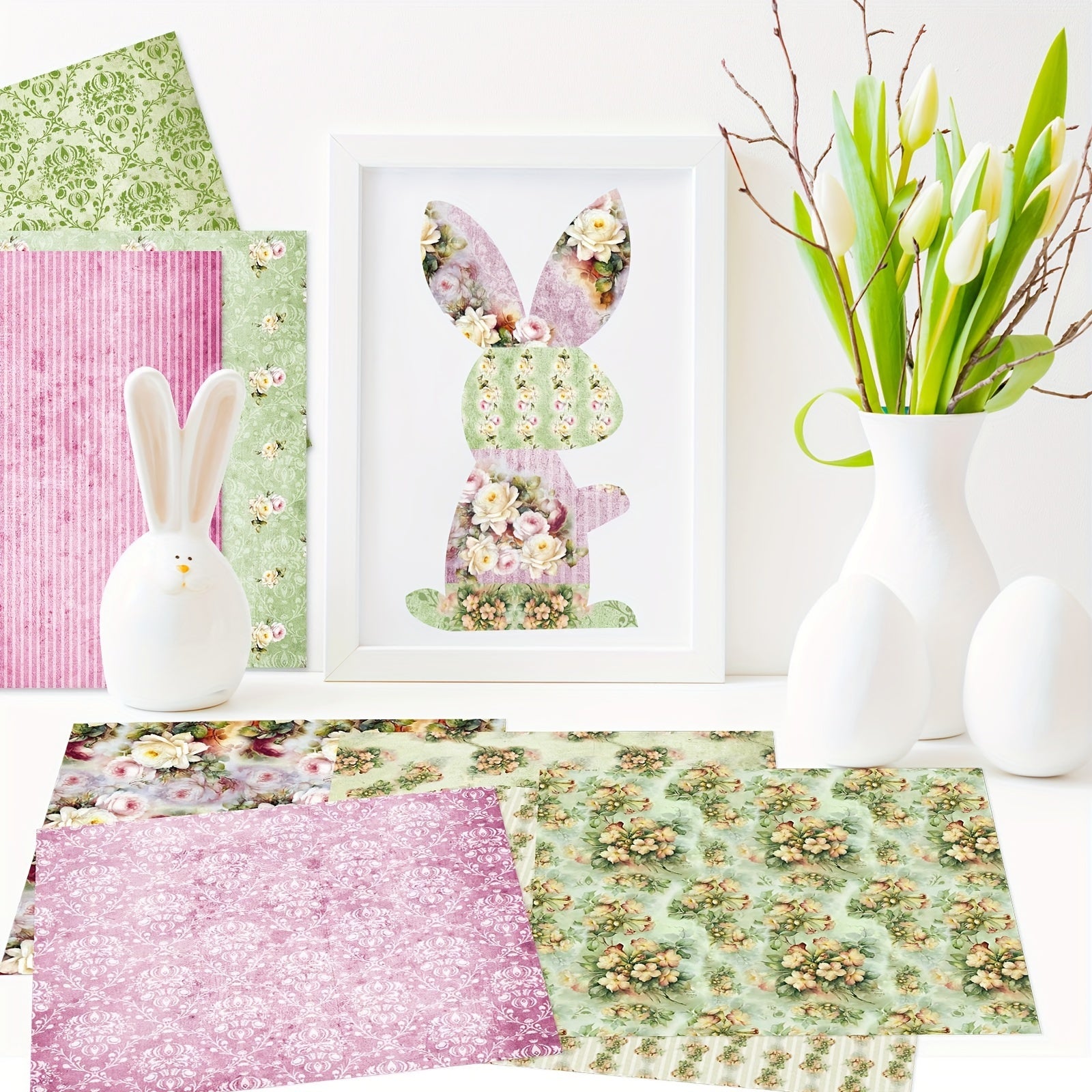 12pcs Flower Series Brochure Paper for DIY Photo Album Scrapbook Art Card