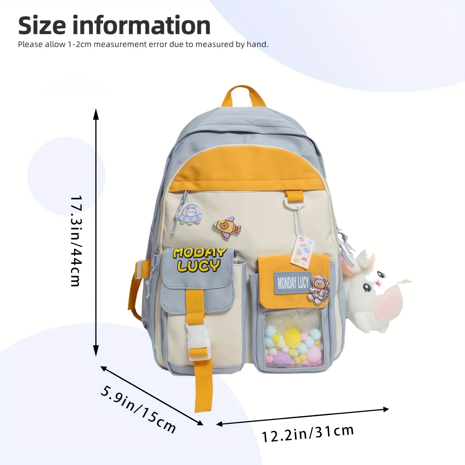 Mini Cartoon Pellet Backpack Nylon Lightweight Shoulder Bag