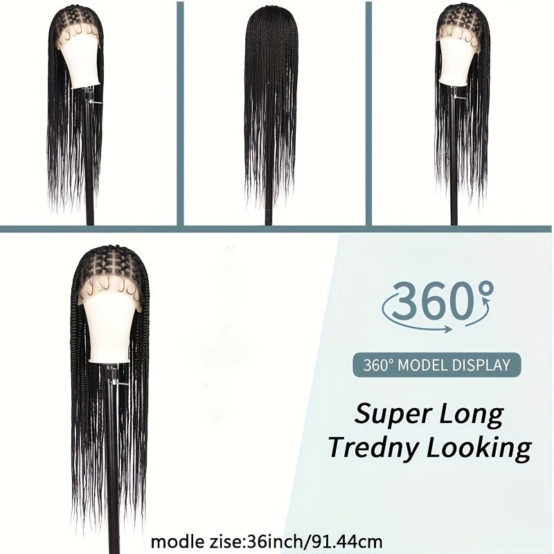 Knotless Box Braided Wigs Full Lace Cornrow Braid Hair Wigs