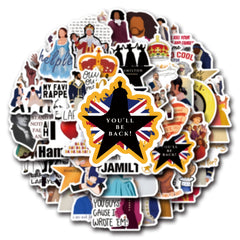 55pcs Hamilton Themed Vinyl Stickers Set - Historical & Pop Culture Decals