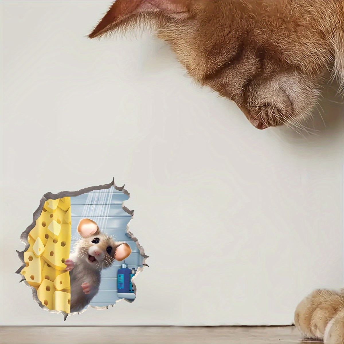 Mouse Bath Wall Stickers Bedroom Living Room Waterproof Self-adhesive