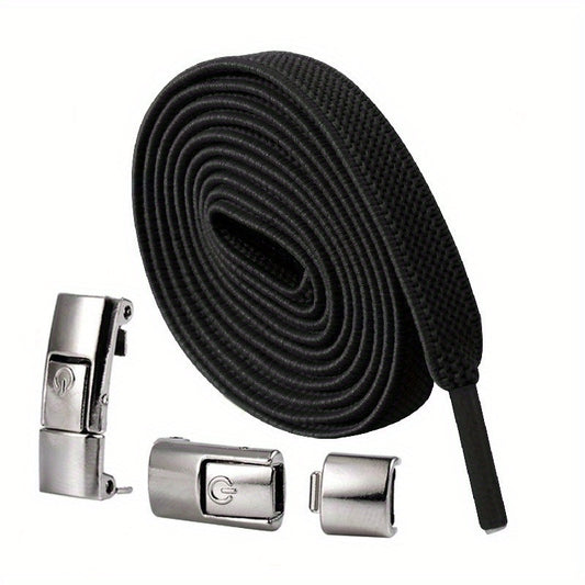 Metal Switch Shoelaces - No Tie Elastic Wide Laces