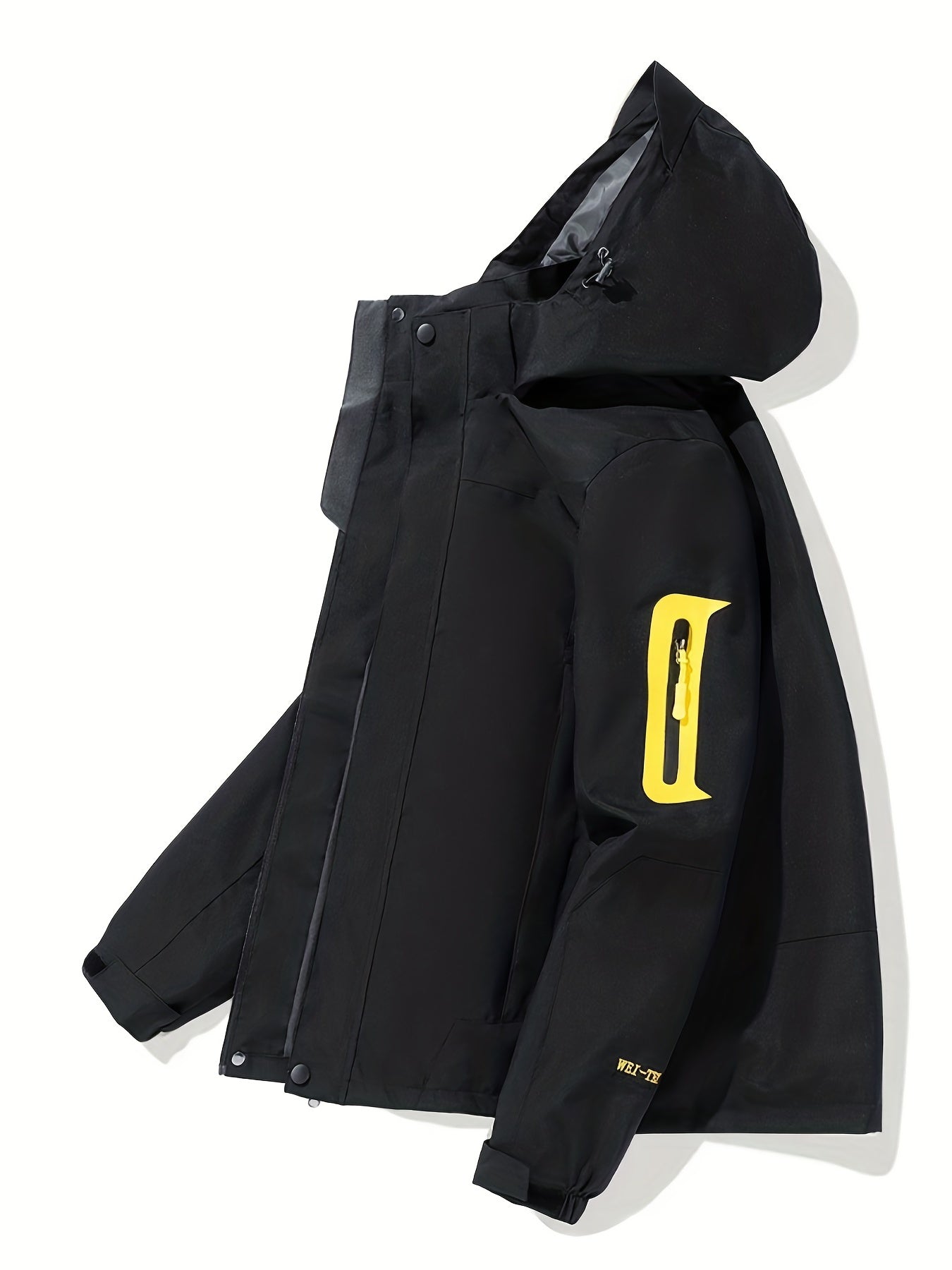 Men's Waterproof Hooded Windbreaker Jacket Zipper Pockets Coat