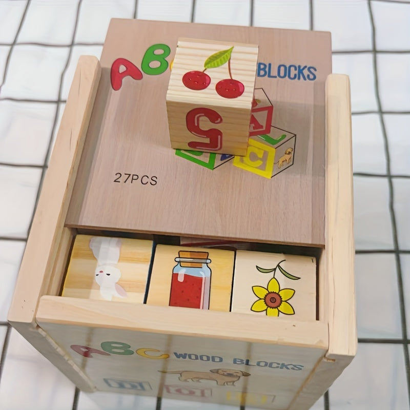 Wooden Blocks Set Educational Puzzle Toy for Kids
