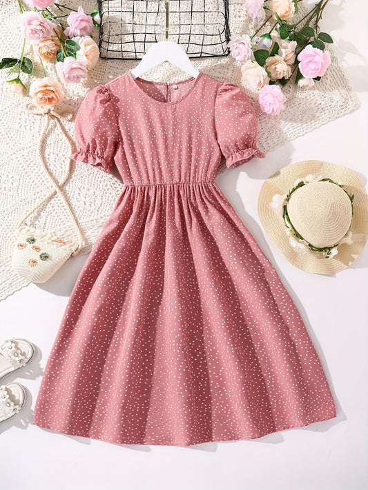 Girls Polka Dot Princess Dress - Party Beach Vacation Teen Summer Clothes