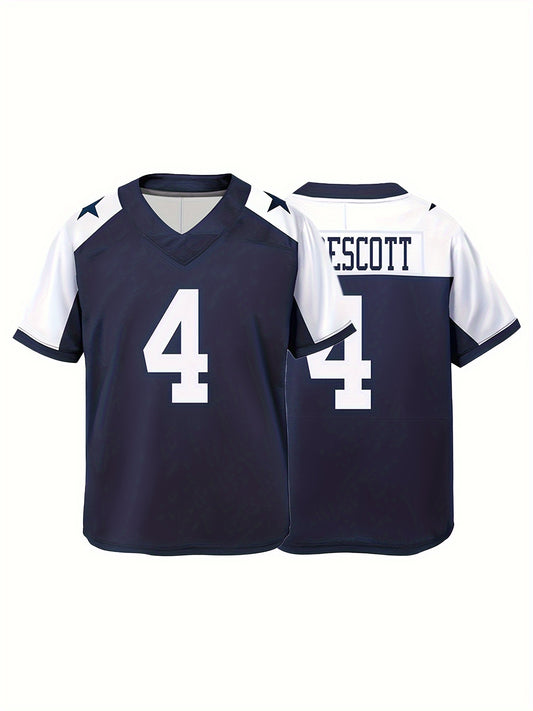 Boys Breathable Rugby Jersey Short Sleeves Football Shirt