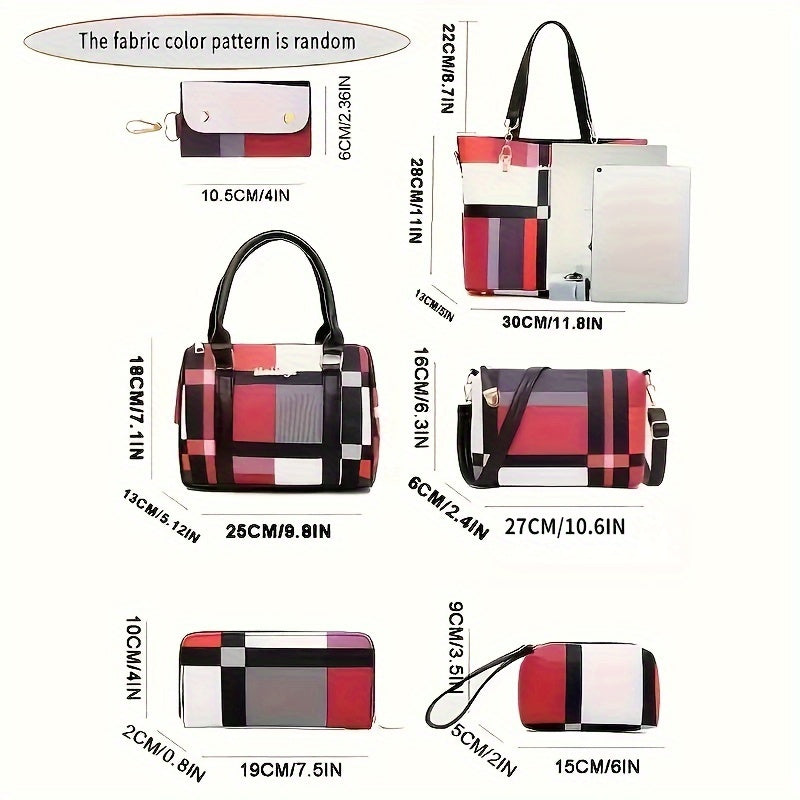 6 Pcs Womens Handbags Tote Bags Shoulder Bag Purses Satchel Bag