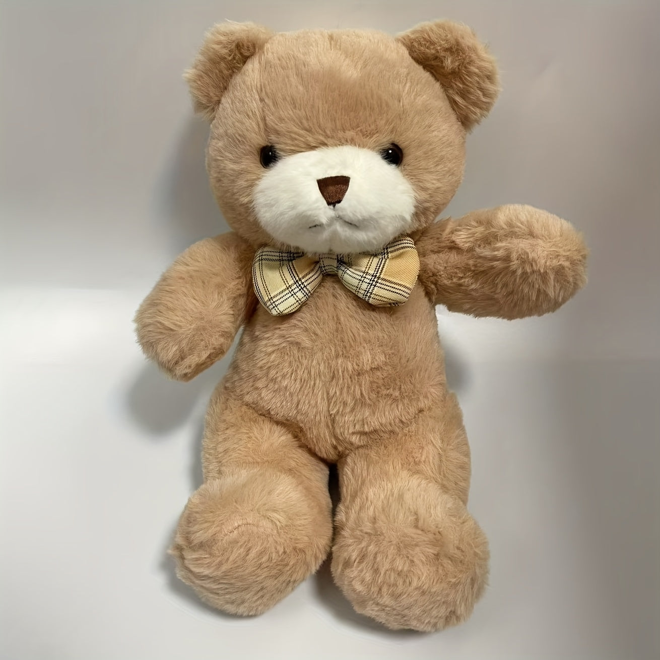 Bowtie Bear Plush Toy 12in Light Brown Halloween Thanksgiving Christmas