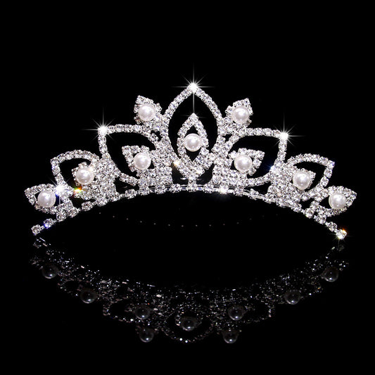 Crystal Faux Pearl Headband Tiara Hair Accessories