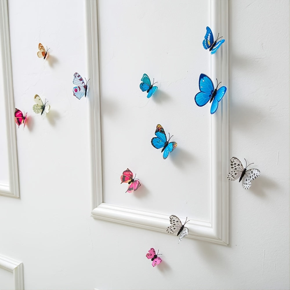 12pcs 3D Butterfly Wall Decals & Magnets for Kids Room Decor