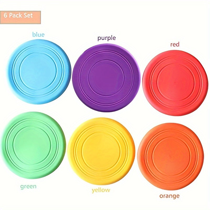6pcs Colorful Silicone Flying Disc Outdoor Game Toy