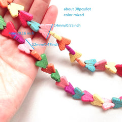 38pcs 14 12mm Butterfly Turquoise Stone Beads Jewelry Making