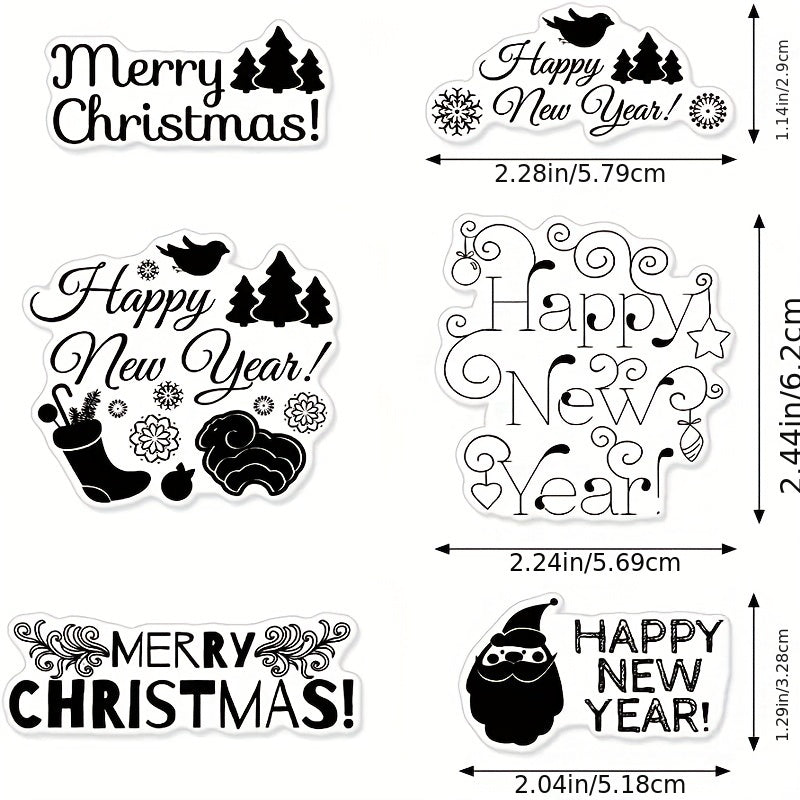Christmas Words Clear Stamps - Xmas Theme Blessing Sentiment Emboss