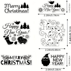 Christmas Words Clear Stamps - Xmas Theme Blessing Sentiment Emboss