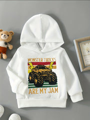 Boys' Hooded Car Print Sweater Top