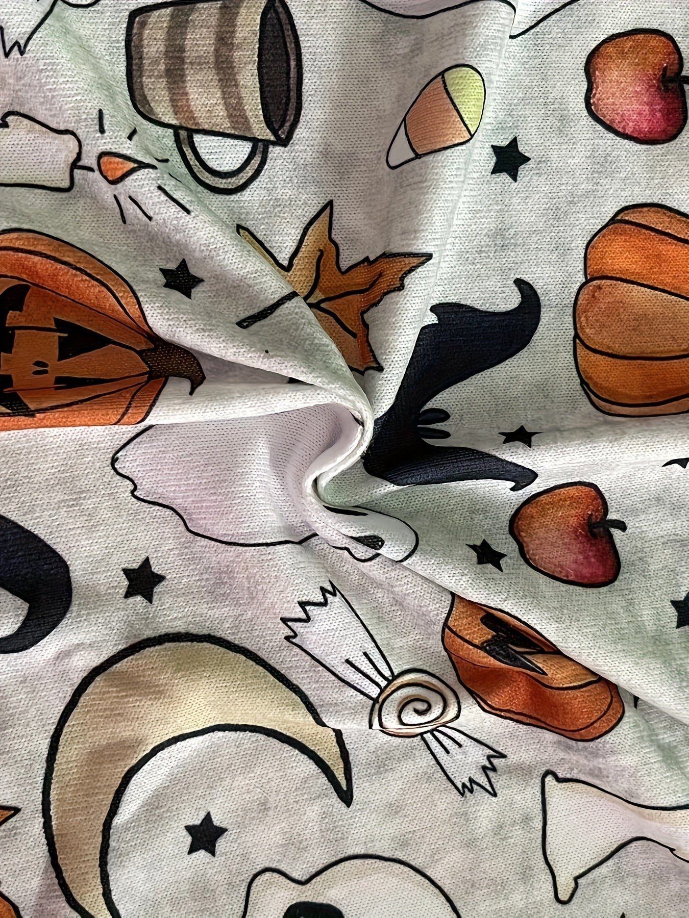  Pumpkin Print Long Sleeve Cardigan