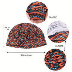 Boho Flower Print Turban Cap Head Wrap Lightweight Head Scarf Beanie