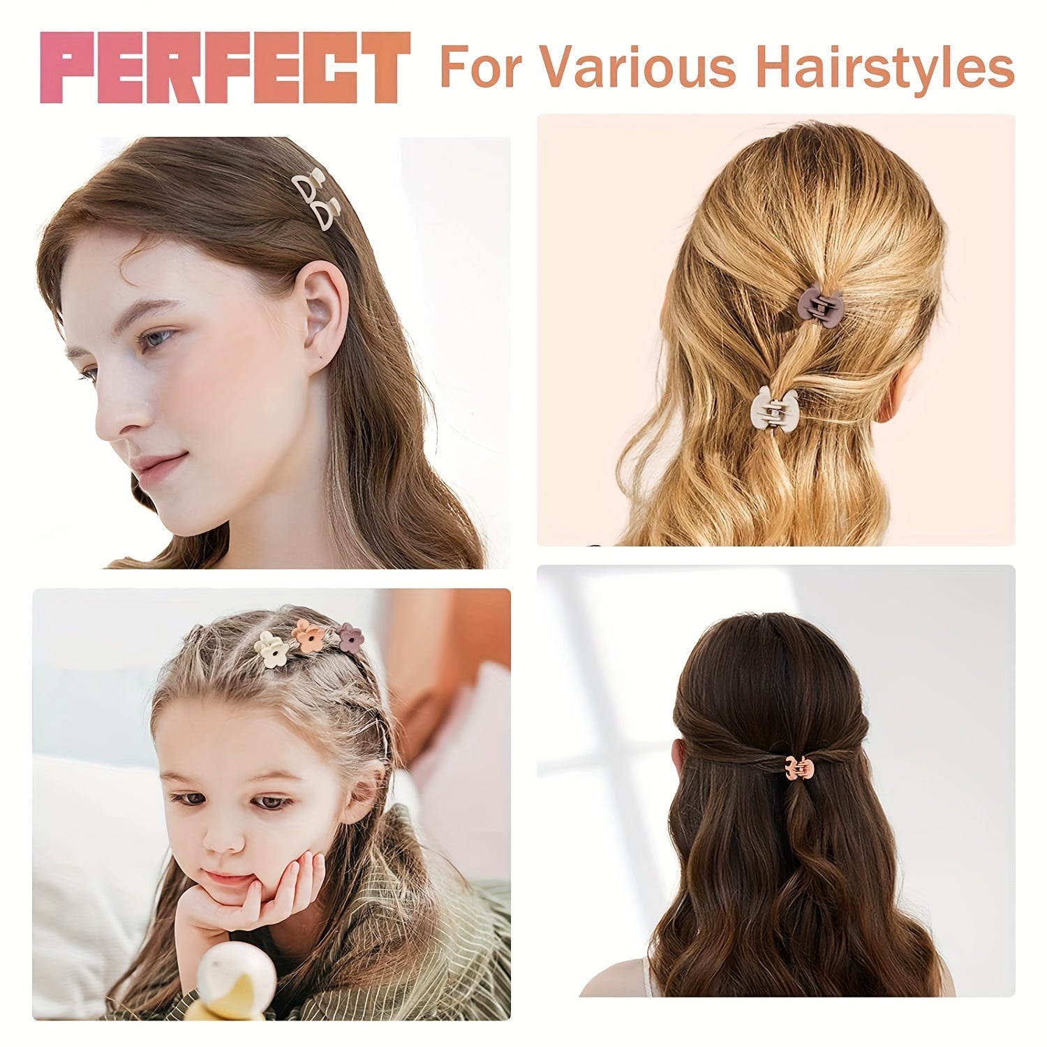 10pcs Small Hair Grab Clip Ponytail Clip Hairpins Hair Accessories