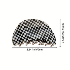 Checkered Pattern Acetate Hair Claw Shark Claw Hair Clip
