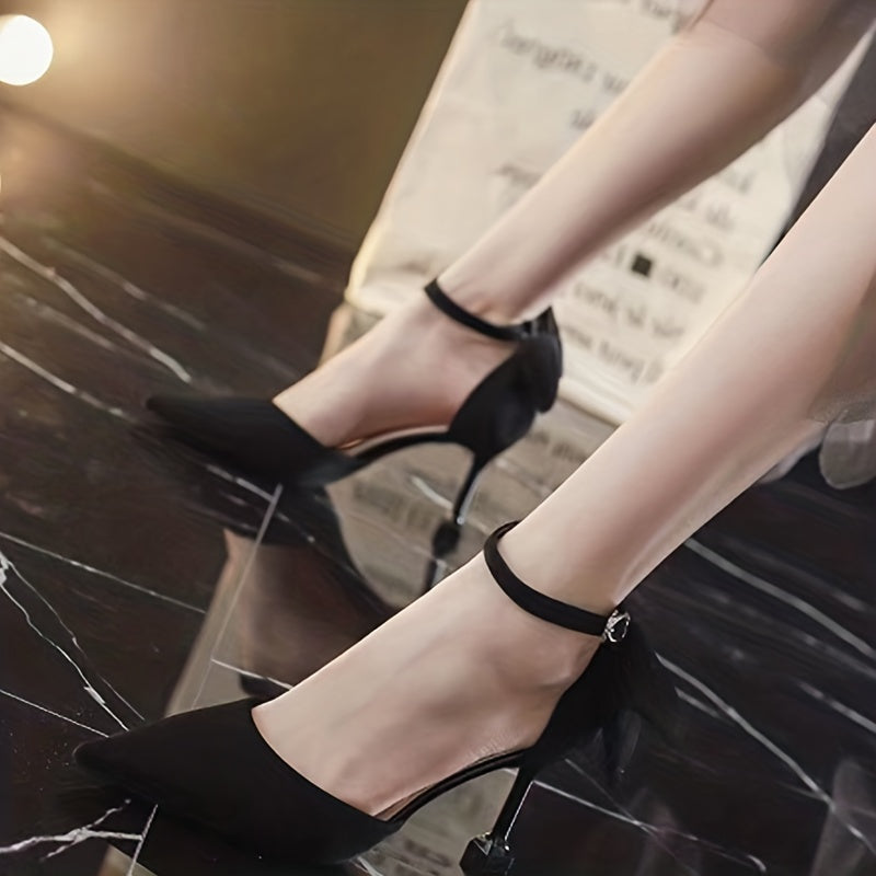 Women's Bow Tie High Heels Ankle Strap Pumps