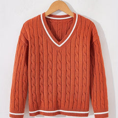 Kids Uniform Knitted Pullovers V-neck Sweaters School Clothes
