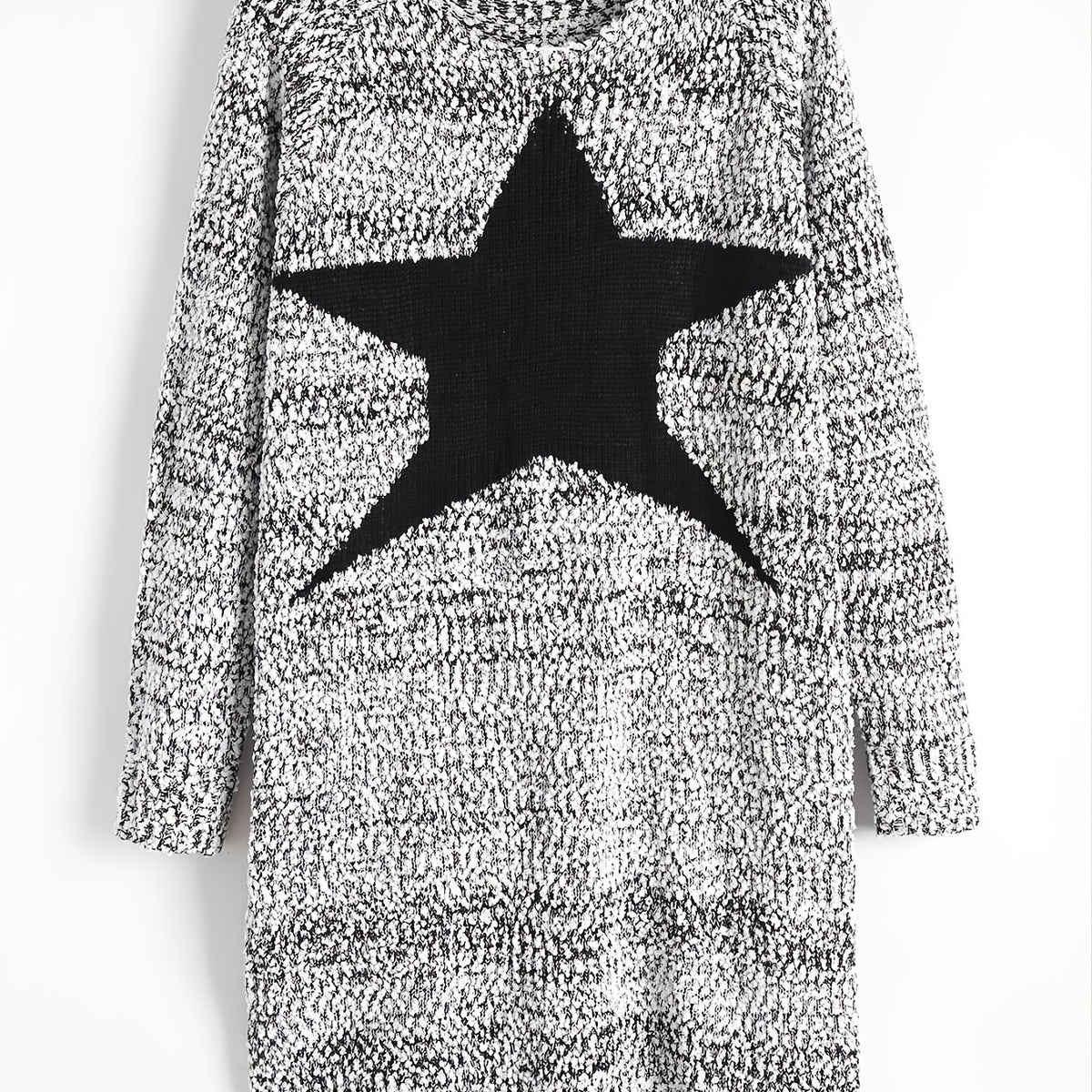  Star Graphic Long Sleeve Round Neck Sweater Dress