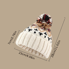 Hairball Knit Winter Beanie Hat Unisex Ear Protection Girls Women Gift