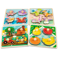 Wooden Peg Puzzle for 1 Year Olds - Educational Preschool Toy