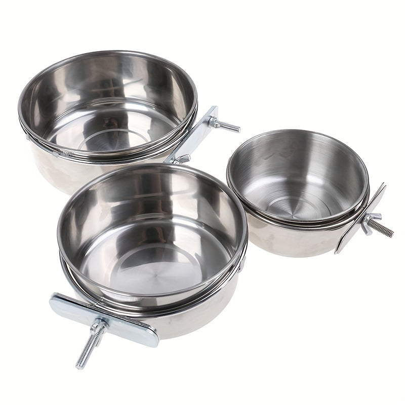 Stainless Steel Bird Feeder Parrot Food Bowl Feeding Box for Small Animal