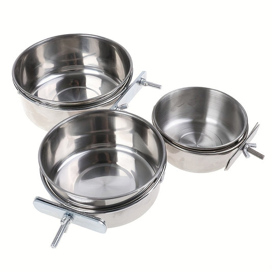 Stainless Steel Bird Feeder Parrot Food Bowl Feeding Box for Small Animal
