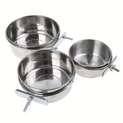 Stainless Steel Bird Feeder Parrot Food Bowl Feeding Box for Small Animal