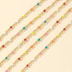 1pc 1M Colorful Drip Oil Chain Necklace Bracelet Waist Chain Red Stainless Steel