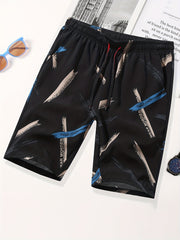 Men's Comics Beach Shorts Active Slightly Stretch Drawstring Shorts