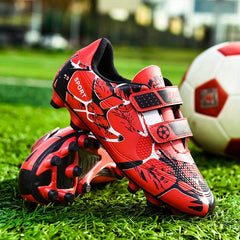 Boys Anti Skid Soccer Cleats Hook Loop Fastener Breathable Colorful