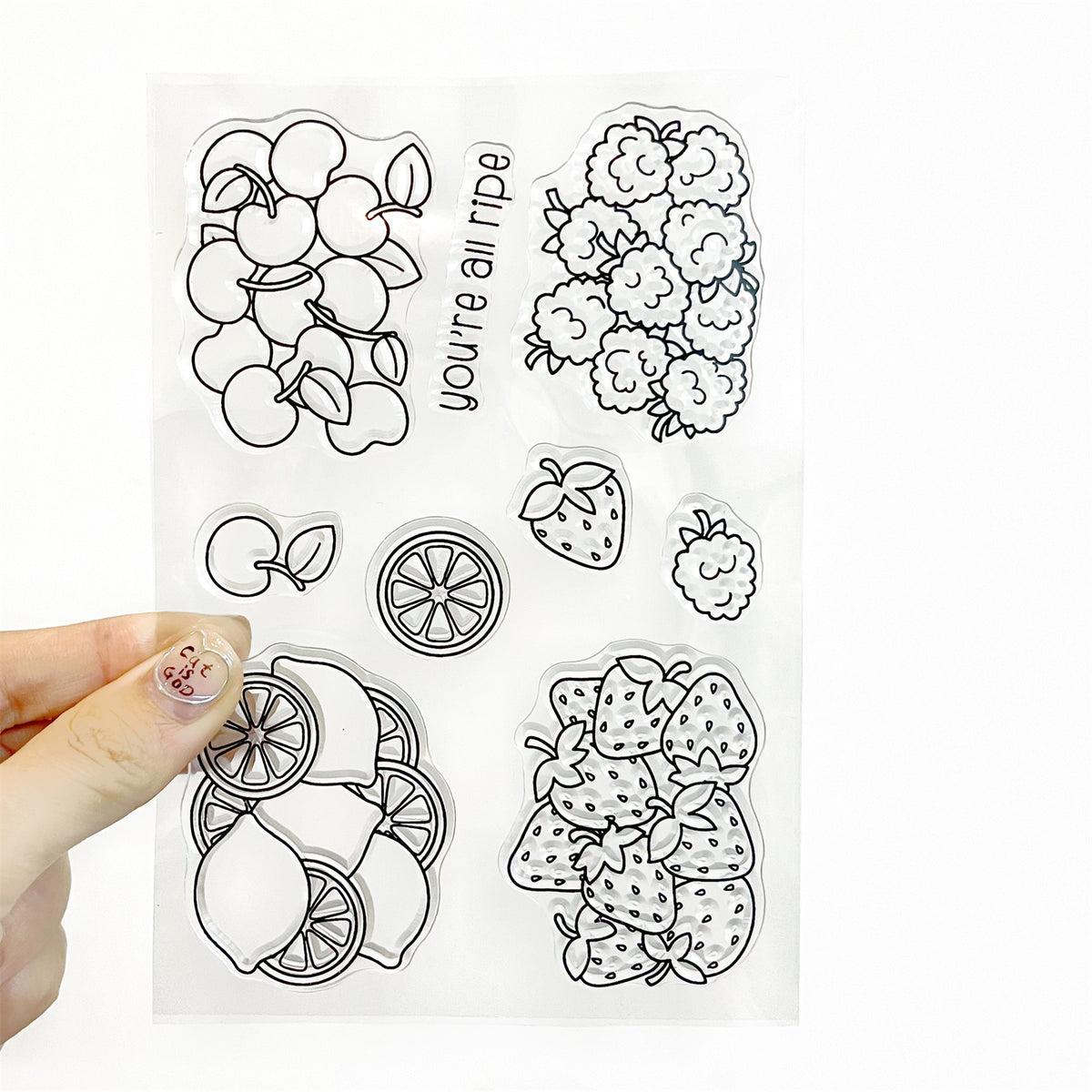 Fruit Themed Transparent Silicone Stamp for Craft Projects