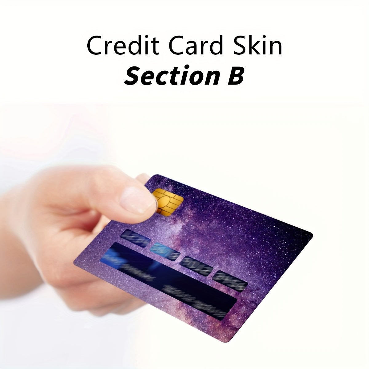 2pcs Dark Purple Starry Sky Scratch Resistant Credit Card Stickers