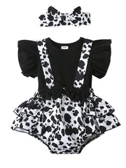 2pcs Baby Girls Elephant Fly Sleeve Onesie & Headband Set