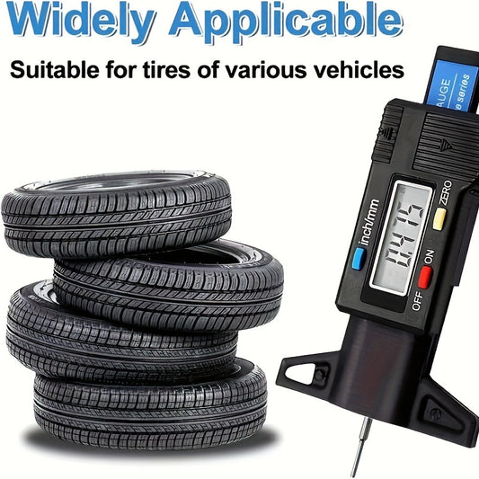 Digital Tire Tread Depth Gauge Caliper LCD Measuring Tool for Car 0-25mm