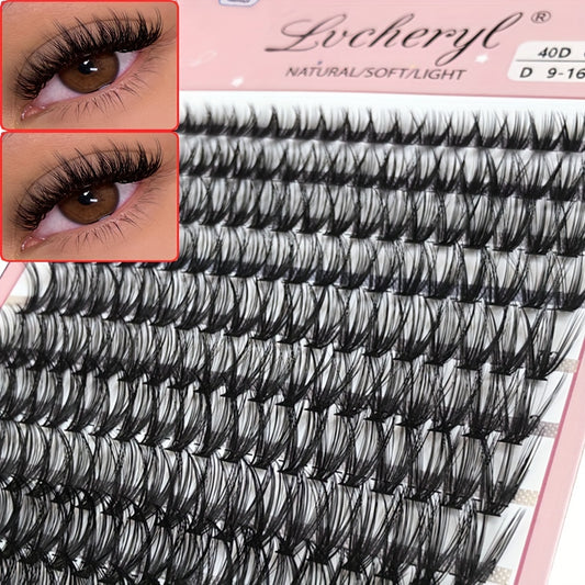 200 Clusters Soft Faux Mink Eyelash Ext. DIY Grafting 16mm Mixed Lengths