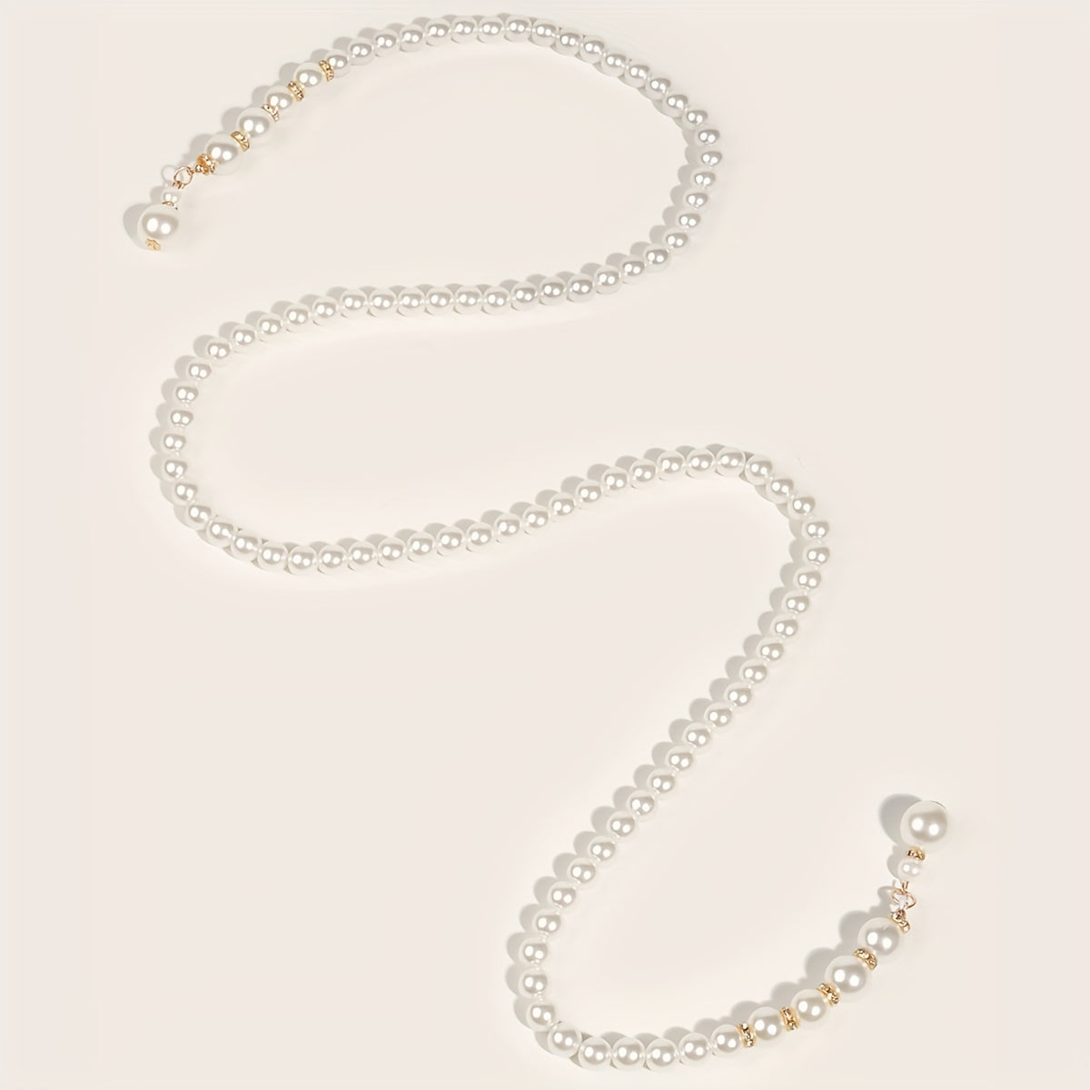 Faux Pearl Tassel Waist Chain Adjustable Pendant Chain Belt