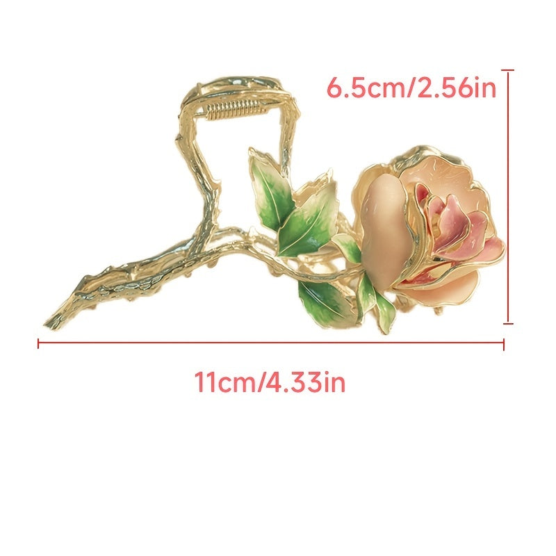 Flower Shape Hair Claw Metal Shark Claw Large Ponytail Holder