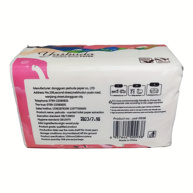 508 Sheets Toilet Paper Pack for Home, Restaurant, Travel - Soft 2-Ply Napkins